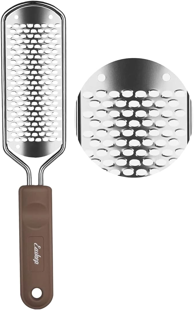 Foot File Foot Scrubber Pedicure - Callus Remover for Feet Easkep Professional Grater Rasp Foot Scraper Corns Callous Removers Cracked Dead Skin Remover for Dry and Wet Feet (Silver)