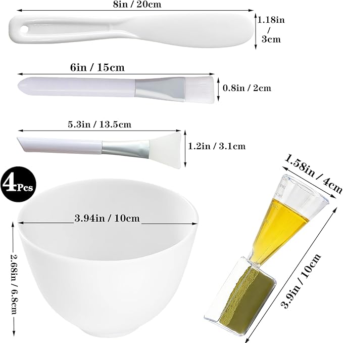 Silicone Face Mask Mixing Bowls - Microwave & Freezer Safe, Non-Stick Esthetician Bowls (White)