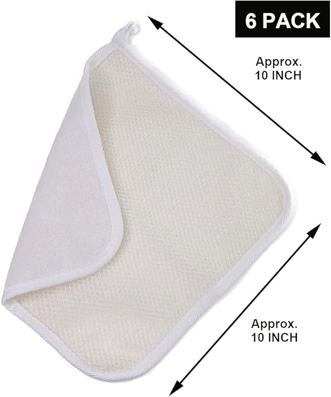 PPHAO BASIC - Soft Weave Washcloth for Face - Face Washcloths - Exfoliating Washcloths for Dead Skin - Exfoliating Towel Pack - Bulk - Washcloths Scrubber for Body and Face - Towel - 6 Pack
