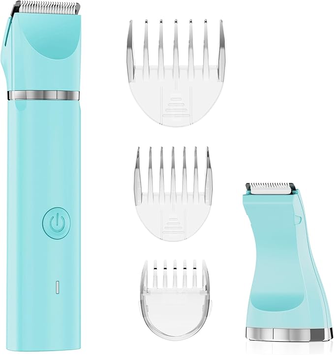 AIBRIT PRO Electric Bikini Trimmer for Women,2 in 1 Electric Shaver for Women Pubic Hair, Portable Razors for Shaving with 2 Trimmer Heads