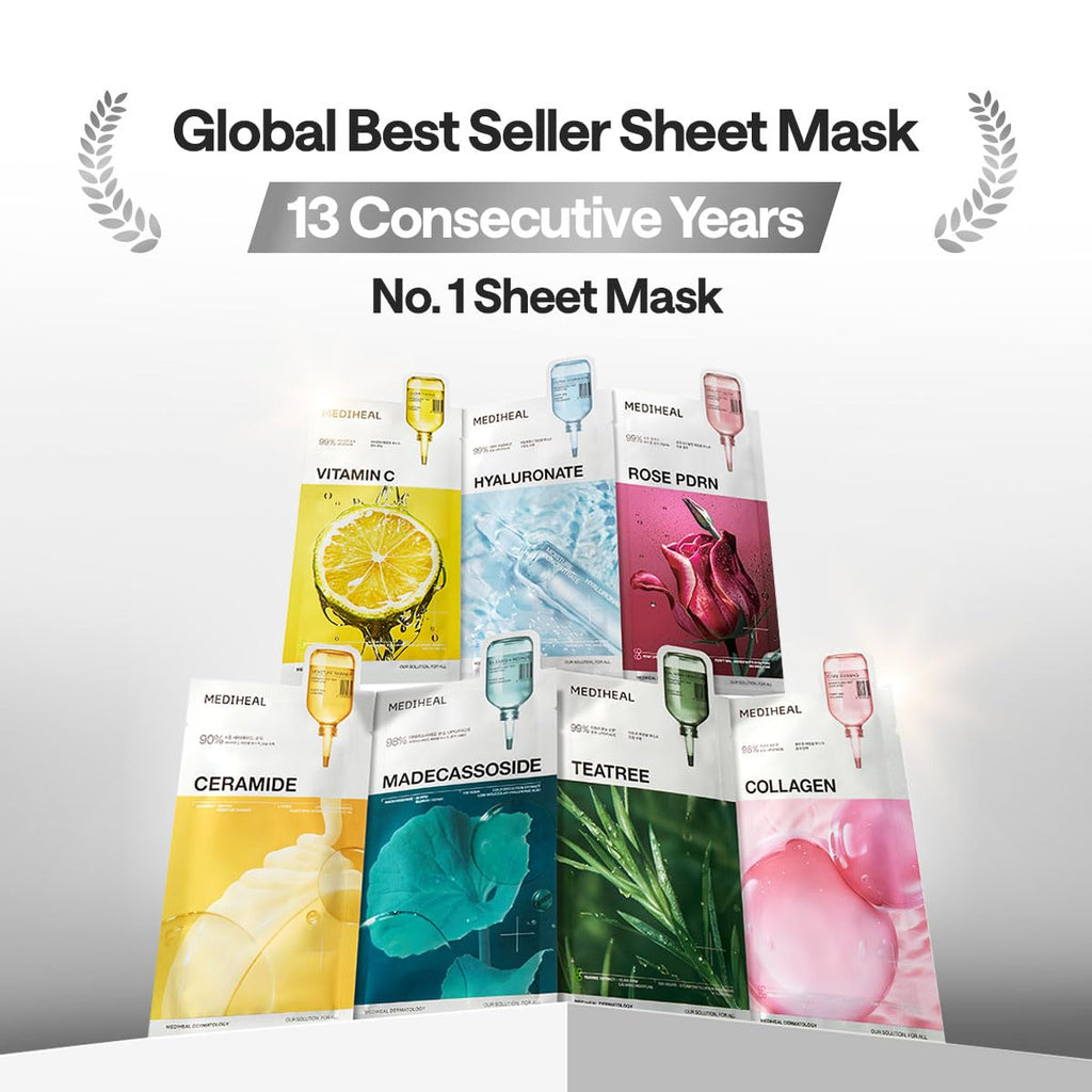 MEDIHEAL Collagen Essential Face Sheet Mask, Skin Firming (10ea)