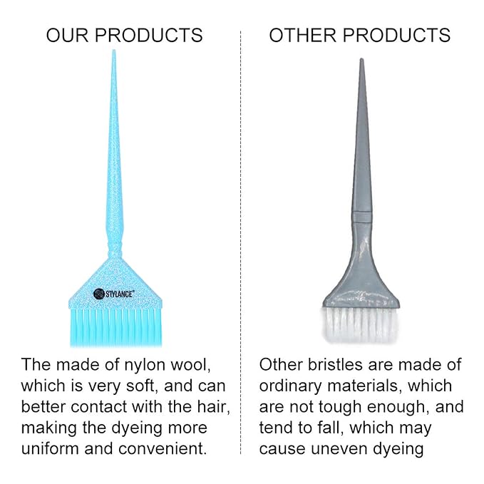 STYLANCE Hair Color Brush Set, Hair Coloring Brushes for Hair Styling Salon Home DIY Barber