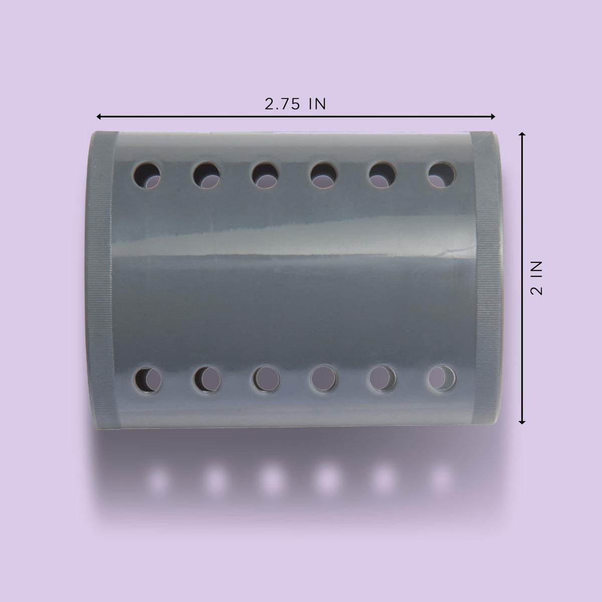 Diane 2" Large Smooth Hair Rollers for Volume & Blowouts 12-Pack, Grey