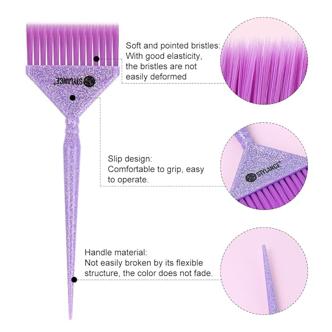 STYLANCE Hair Color Brush Set, Hair Coloring Brushes for Hair Styling Salon Home DIY Barber