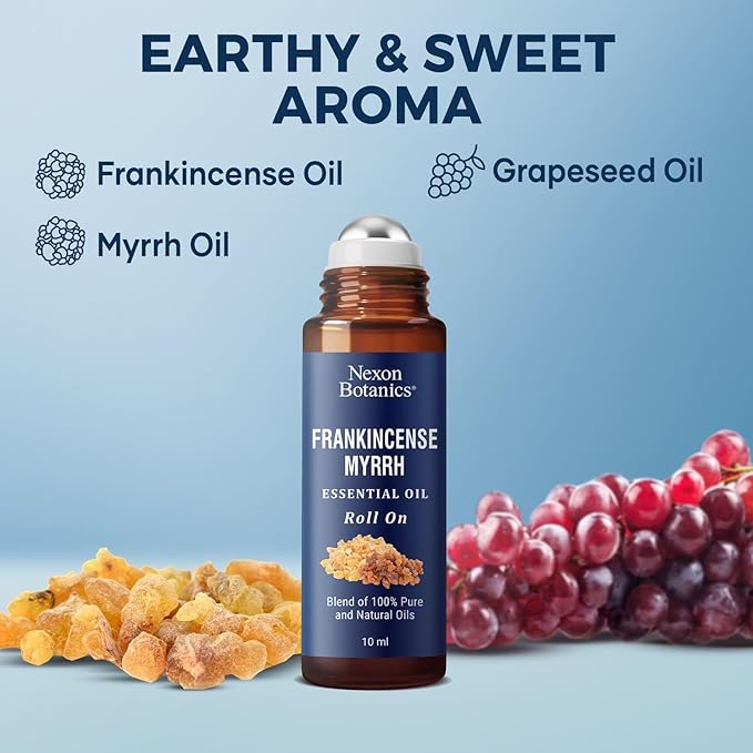 Frankincense & Myrrh Roll-On for Skin Care, Aromatherapy & Relaxation