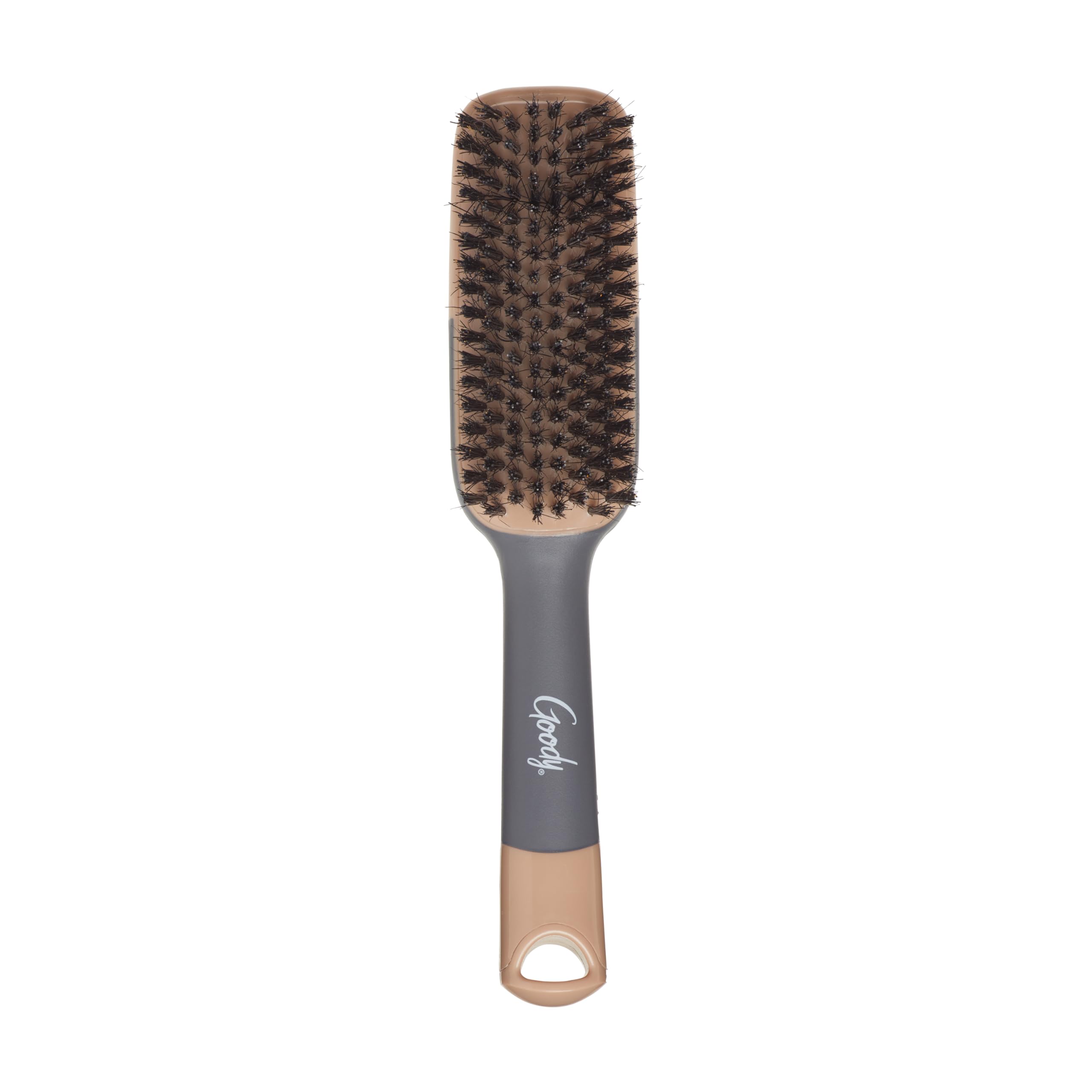 Goody Detangle It Boar Bristle Hair Brush, Use as a Detangling or Styling Brush, Conditions & Boosts Shine, Helps Tackle Knots & Reduce Frizz, For Wet or Dry Hair, Brown/Grey