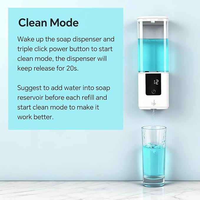LAOPAO Automatic Soap Dispenser Wall Mount Rechargeable Liquid Soap Pump for Kitchen, Touchless Soap Dispenser for Dish/Hand/Shower Soap, Home & Commercial, 540ml, White