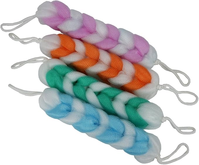Eslite Exfoliating Loofah Back Scrubber for Shower,Wonderful Colors(4- Counts)