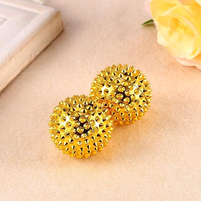 Hand Palm Acupuncture Ball Set, 1 Pair Magnetic Massage Exercise Balls Spiky Acupressure Tool, Hedgehog Hand Massager for Muscle Relaxation and Stress Relief