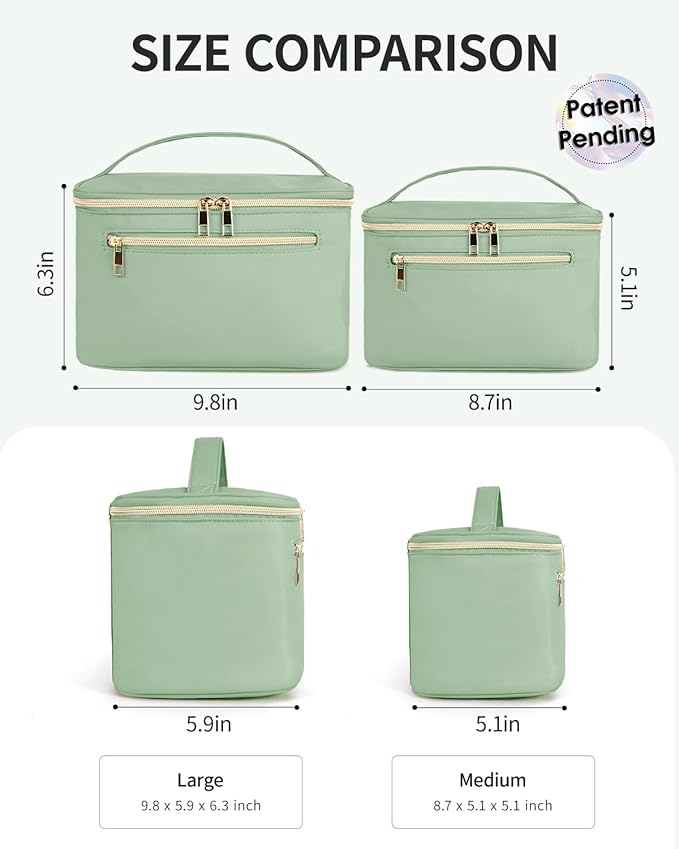 Wandering Nature Makeup Bag, Women Travel Make Up Vanity Case with Handle