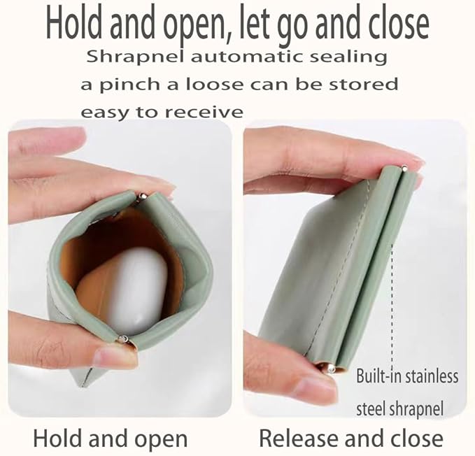 6 Pcs Small Makeup Bag for Purse, Snap Closure Organizer Pouch, Portable No Zipper Self-Closing Pouches for Travel Storage Bag Mini Pu Leather Pouches For Cosmetics Headphones Jewelry (Mix colors)