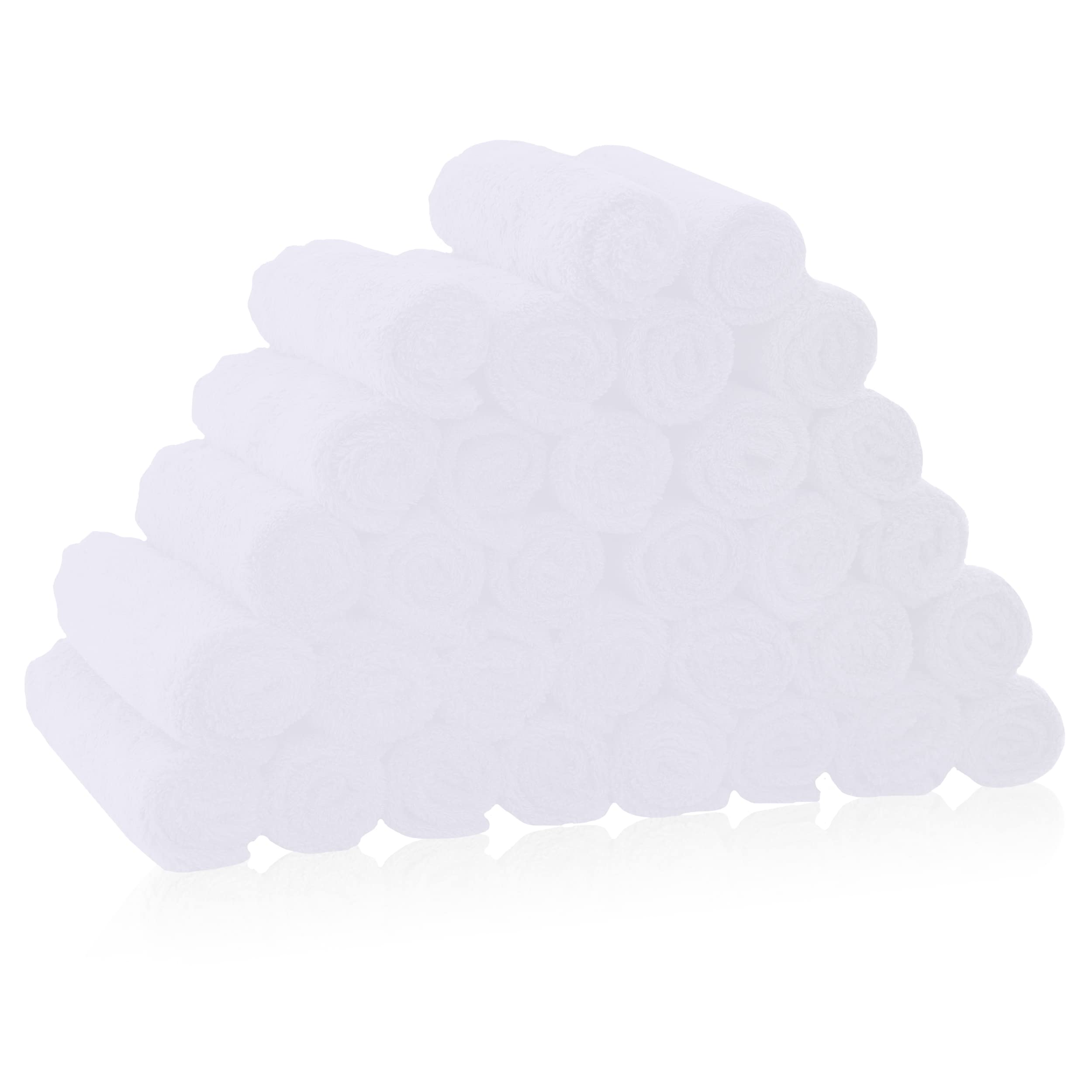 32 Pack Baby Washcloths - 10x10 Inch, Luxury Coral Fleece - Extra Absorbent and Soft Wash Clothes for Newborns, Infants and Toddlers - Suitable for Sensitive Skin and New Born - Baby Shower - White