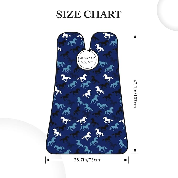 Strong Suction Cup Beard Grooming Bib, Non-Stick Hair Catcher, Waterproof, for Shaving, Sea Blue Camouflage Camo Horse