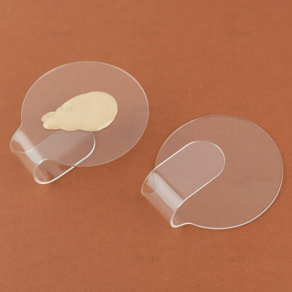 AUEAR, 3 Pack Makeup Mixing Palette Acrylic Handheld Tray Foundation Eye Shadow Hand Cosmetic Dish Blending