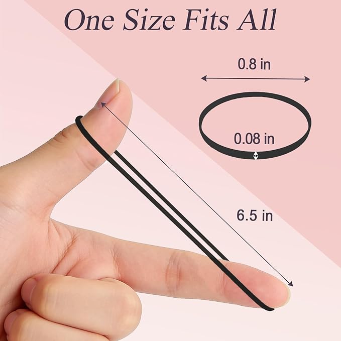 Black 1000pcs Mini Hair Rubber Bands, Soft & Durable Plastic Elastic Hair Ties for Little Girls, Stretch Ponytail Ties for Kids Hairstyles and Braids