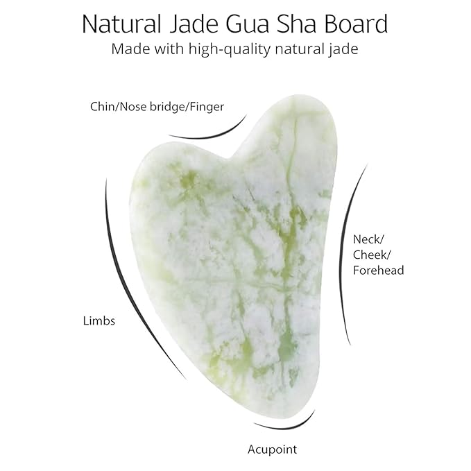 BAIMEI IcyMe Jade Roller & Gua Sha Set Face Roller and Gua Sha Facial Tools for Skin Care Routine and Puffiness, Self Care Gift for Men Women - Light Green