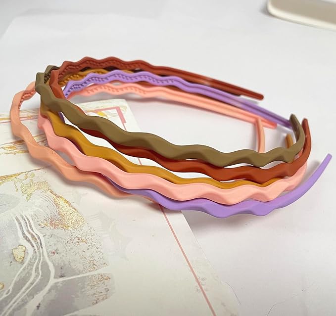 Springtime 12pcs Thin Headbands for Girls Women Colorful Skinny Plastic Hairbands 5mm Hard Teeth Head Band For Kids Hair Accessories for Teens
