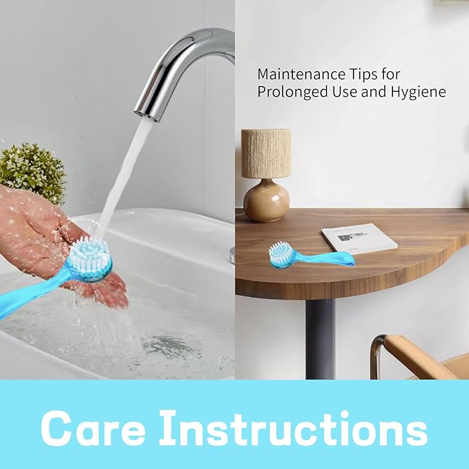 2 Pcs Face Brushes for Cleansing Set Small Manual Exfoliating Brushes for Cleaning Face Spa & Makeup Removal Charcoal Infused Scrubbing Brushes Ideal for Exfoliation & Skincare Blue Clear