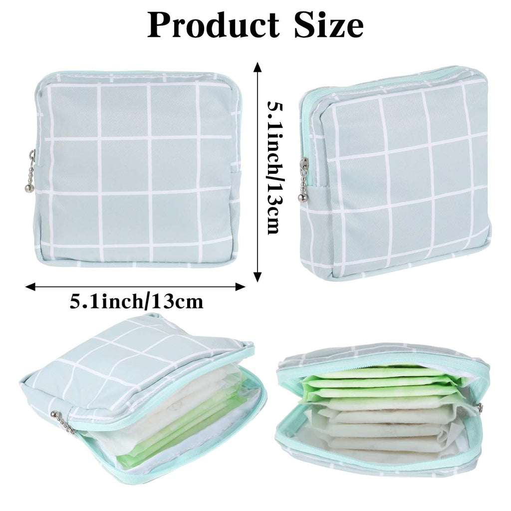 3 PCS Sanitary Pad Storage Bag Portable Period Bag for Teen Pads/Sanitary Napkins/Tampons, Sanitary Napkin Storage Bag First Period Gifts for School, Daily Hygiene Bag Travel Containers(Grey, Blue)