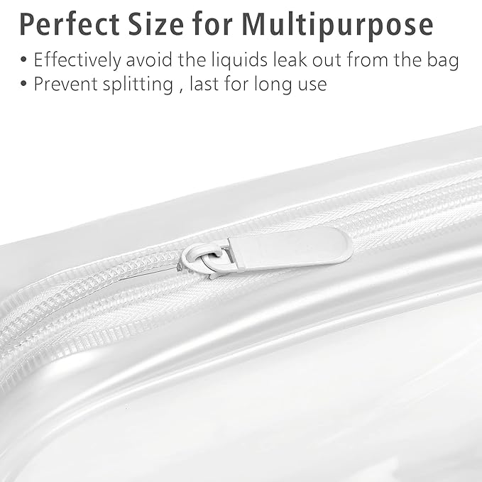 PACKISM Clear Makeup Bag Travel - TSA Approved Toiletry Bag, Matte White