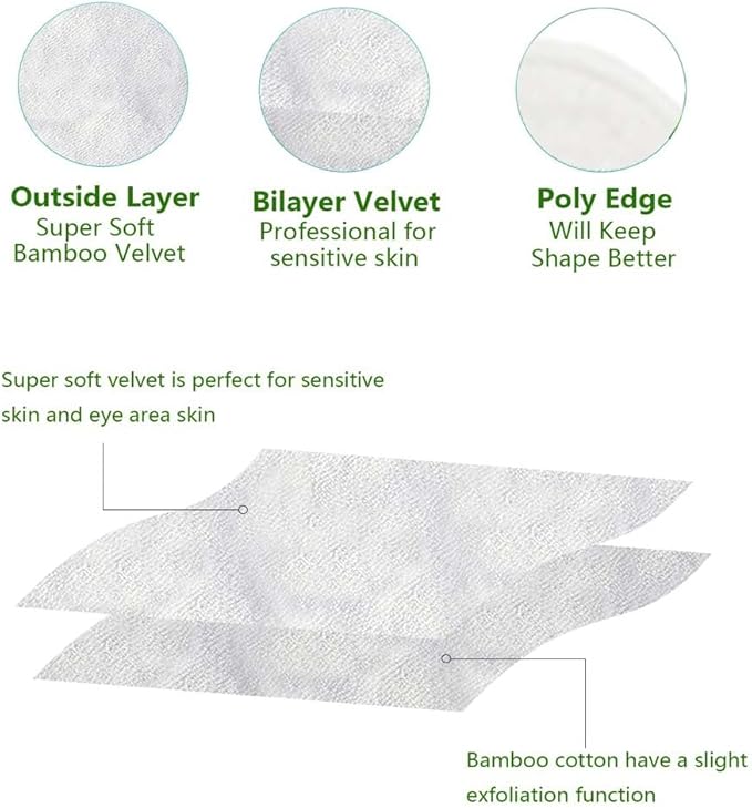 Sopurrrdy 28 Pack Reusable Makeup Remover Face Pads with Laundry Bag Washable Soft and Comfortable Cleaning Face Skin,Washable Bamboo Cotton Rounds White
