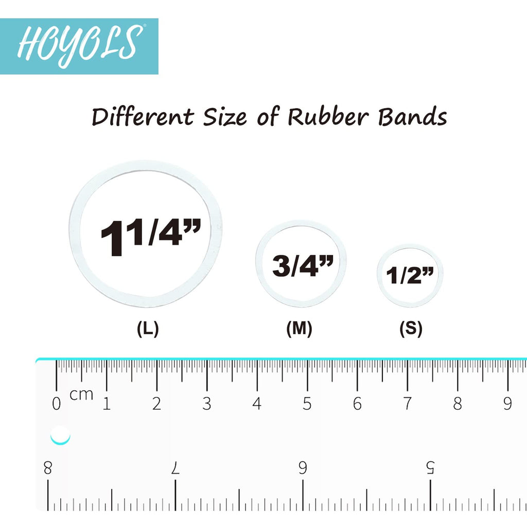 HOYOLS 3/4 Inch White Hair Rubber Bands for Hair Ties, Small Elastics Bands Ponytail Holders for Women Girls Mini Student Crafts Office 600pcs (M)