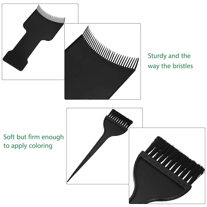 Mudder 4 Pcs Balayage Highlighting Board and Brush Kit 1 Hair Dye Brush and 3 Balayage Highlighting Board with Teeth Hair Foil Coloring Comb Paddle Bleach Kit for Women Hairstylist Accessories Tools
