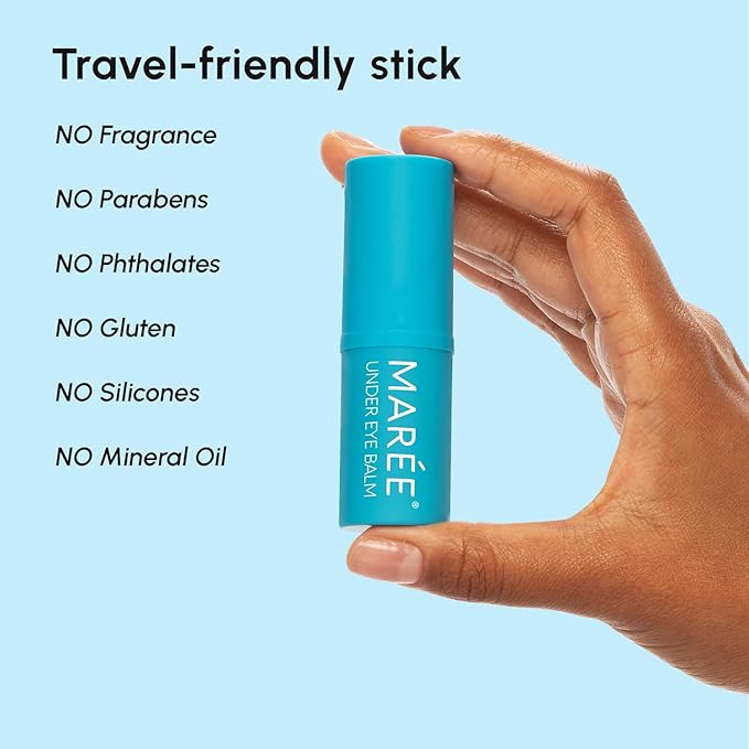 MAREE Under Eye Balm Stick Hydrating – 2 PACK Retinol Caffeine Under Eye Brightener Stick for Older Women – Collagen Undereye Cream for Dark Circles & Wrinkles – 0.28 Ounce, Blue