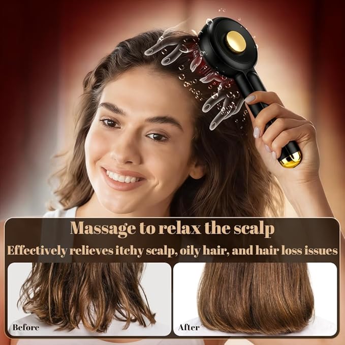 Dexmary 3 in 1 Hair Massager Scalp, Electric Scalp Massager Fit for Men & Women, Oil Applicator for Hair Nourishment, Black