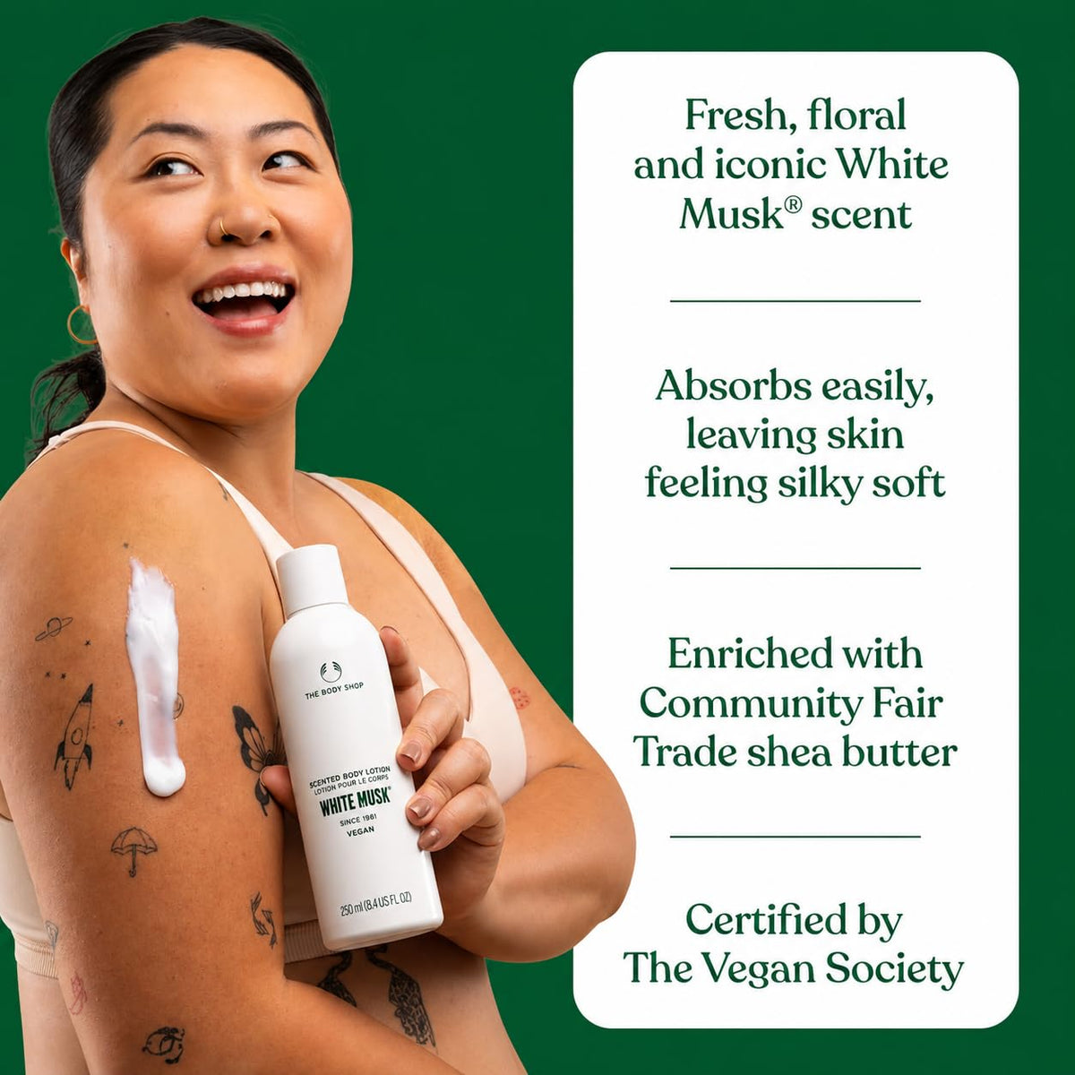 The Body Shop White Musk Scented Body Lotion | SIlky, Vegan, 8.4 Oz