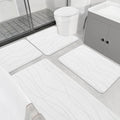 YIHOUSE Bathroom Rugs Set 5 Piece, Memory Foam Bath Mat White