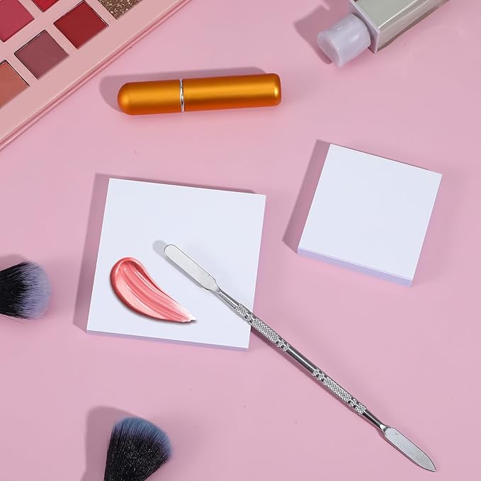 Oruola 100 Sheets Disposable Nail Art Palette Paper,Makeup Mixing Palette Paper,2 Sizes of Waterproof Portable Nail Art Palette with Stainless Cosmetic Spatula for Makeup Nail Gel Mixing Home Salon