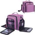 UOZL Nail Polish Organizer Case Hold 60 Bottle with 2 Detachable Bag,Purple