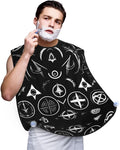 NOUZU Supernatural Symbols Black Print Beard Bib Apron For Men, Beard Hair Catcher For Men Shaving Trimming,Beard Cape Cloth