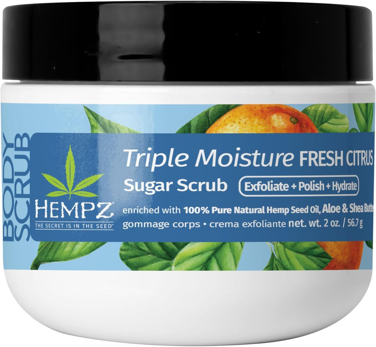 Hempz New Mini Body Scrub, Sweet Pineapple & Honey Melon, Sugar, 2 oz.