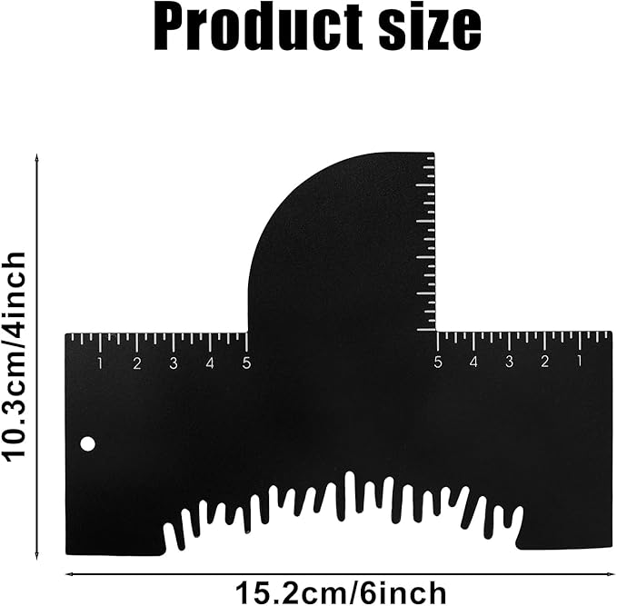 Penitue 2pcs Barber Enhancement Cards with Measurement Indicators, Reusable Hairline & Beard Shaping Tool Color Spray Edge Alignment Tool for Men's Beard & Hair Styling (Black)