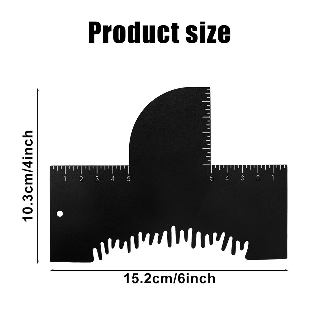 Penitue 2pcs Barber Enhancement Cards with Measurement Indicators, Reusable Hairline & Beard Shaping Tool Color Spray Edge Alignment Tool for Men's Beard & Hair Styling (Black)