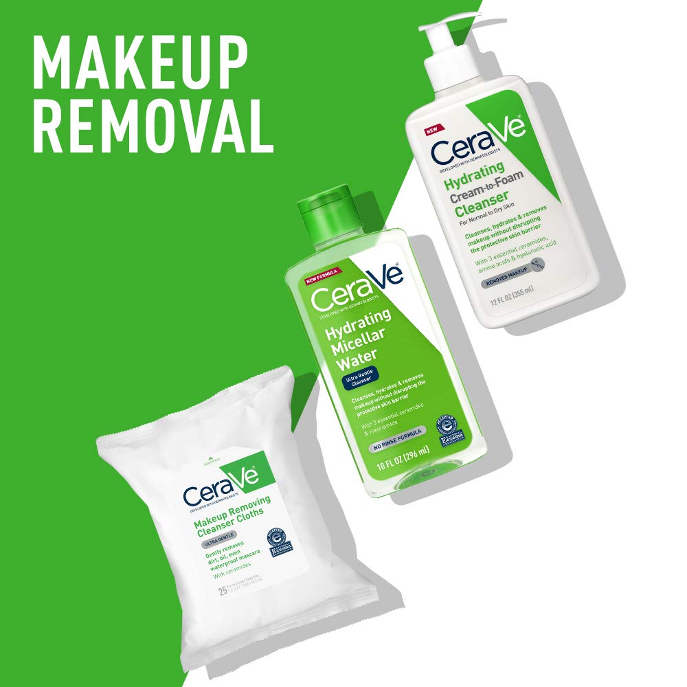 CeraVe Micellar Water, Hydrating Facial Cleanser & Eye Makeup Remover, 10oz