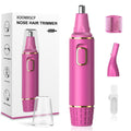 XOOMRSCP Nose Hair Trimmers for Women Men，Rechargeable Hair Trimmer 2 in 1 Painless Multifunctional Ear and Nose Hair Trimmer with IPX7 Waterproof Dual Edge Blades (Rose)