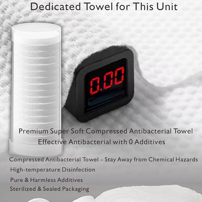 Hot Face Towel Heater Machine, Intelligent Disposable Towel Heating and Compression, 5-Second Warming, Portable Compressed Towels Steamer for Facials, Spa, Cleaning, White