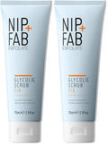 Nip + Fab Glycolic Fix Scrub (2.5 fl oz) – 3% Glycolic Acid 3-in-1 Facial Exfoliator – Brightening AHA Face Scrub with Salicylic Acid for Smooth Radiant Skin,(Pack of 2)