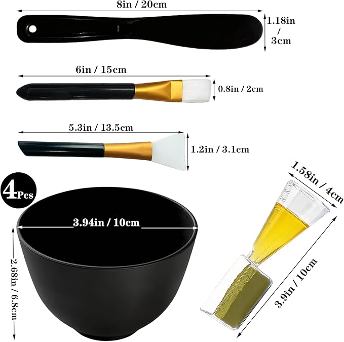 Silicone Mixing Bowl, Silicone Bowls for Facial, DIY Face Mask Mixing Bowl for Home Salon Spa Face Skin Applicator Bowl, Black