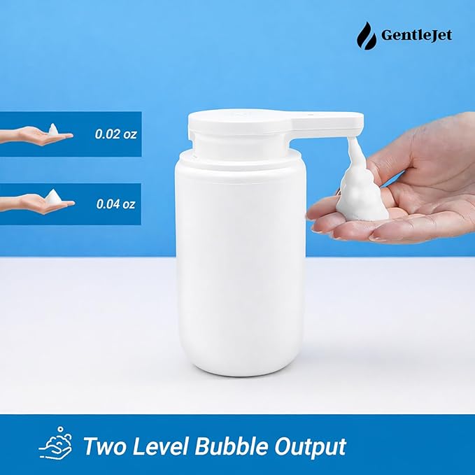 GentleJet SimpleFoam Automatic Foaming Soap Dispenser Touchless Sensor, USB-C Rechargeable, IPX5 Waterproof, Dual Output for Bathroom Kitchen Sink, ABS Compact Design