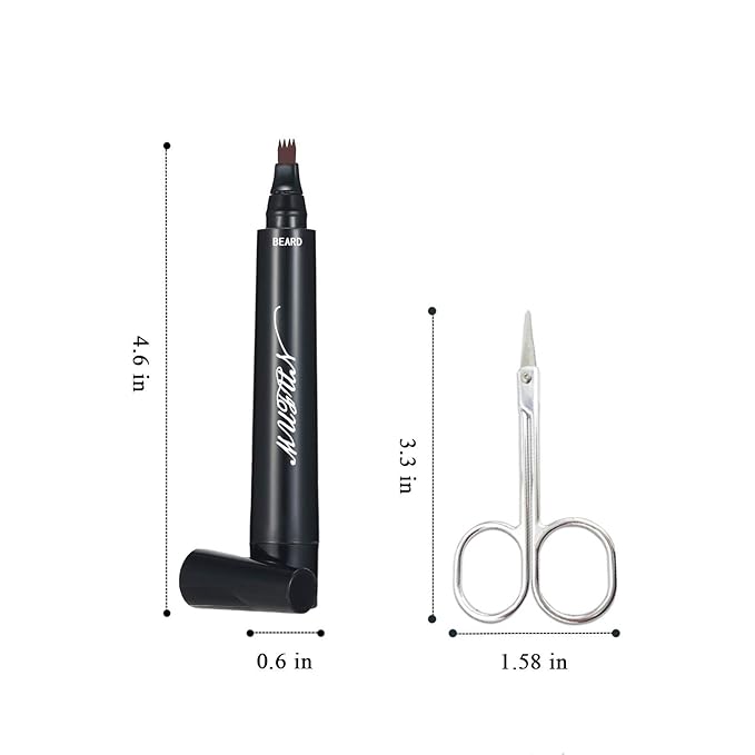 2PCS Beard Pencil Filler for Men - Sweat Proof, Water Resistance, Long Lasting & Natural Finish barber Pencil, Mustache Repair Shape(BROWN)