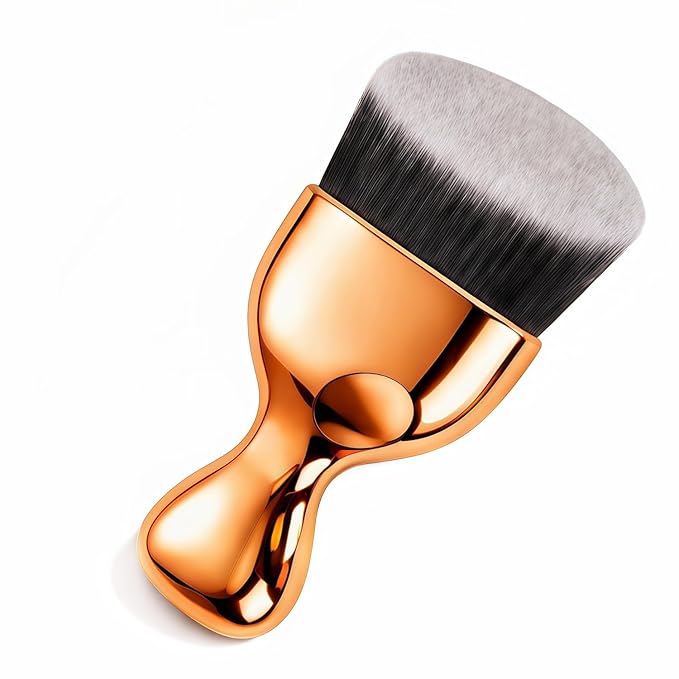 GOERTI Angled Flat Top Kabuki Foundation Brush, Vegan Kabuki Blending & Buffing Brush for Face & Body Makeup, Self Tanner, Sunless Tanning & Bronzer Brush for Liquid, Cream, Powder & Tanning Lotion