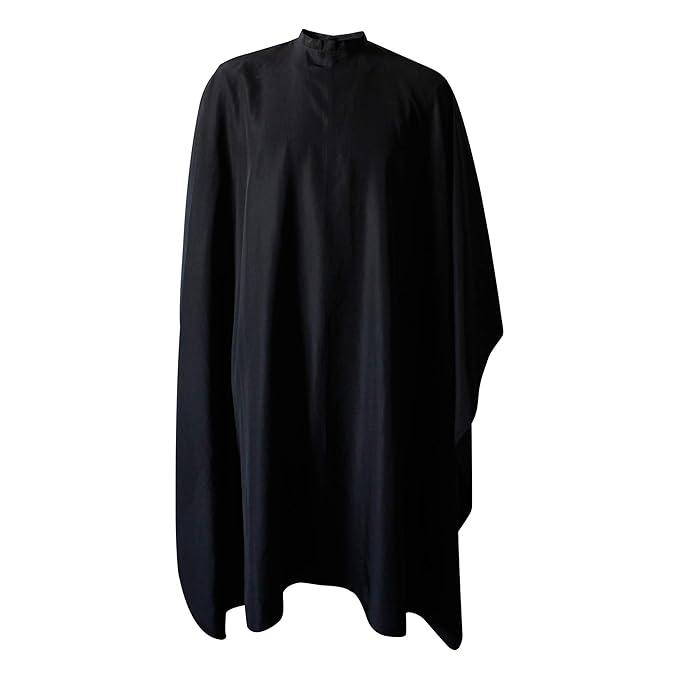 SMARTHAIR Professional Salon Cape Polyester Haircut Apron Barber Cape,54"x62",Black,C007001E-L