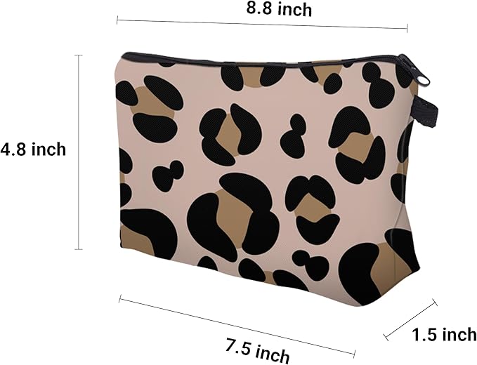 Aiphamy Cute Travel Makeup Bag Cosmetic Bag Small Pouch Gift for Women (Big Leopard)