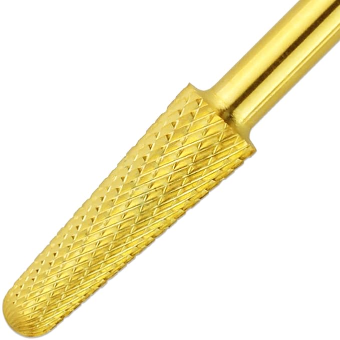 USA PANA Professional 3/32" Shank Size - Cone Shape Carbide Bit - Nail Drill Bit for Manicure Pedicure Tools Dremel Machine - Gold, Silver (Fine, Gold)