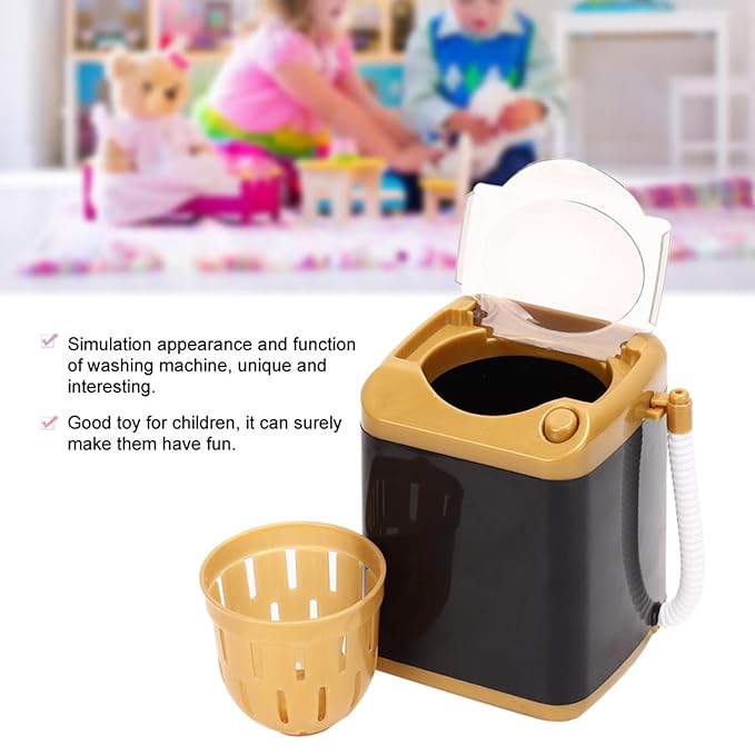 Beufee Mini Washing Machine, Electric Makeup Brush Cleaning Machine Electric Mini Quick Dry Cleaning Washer Cosmetic Tool Cleansing Machine for Home (Gold)