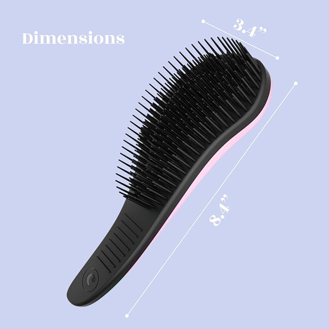 Crave Naturals Glide Thru Detangling Brush For Natural, Curly, Straight, Wet or Dry Hair - Gentle Detangler Brush Styling Tool for Adults, Kids, Toddlers and Little Girls - 8.4x3.4", Pink